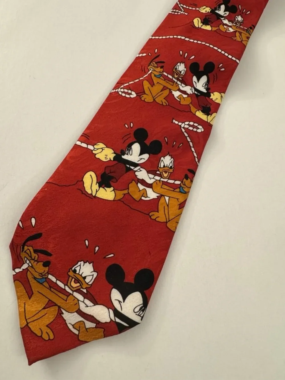 Vintage Mickey Unlimited Pluto Mickey Mouse Rodeo Red Tie OC32